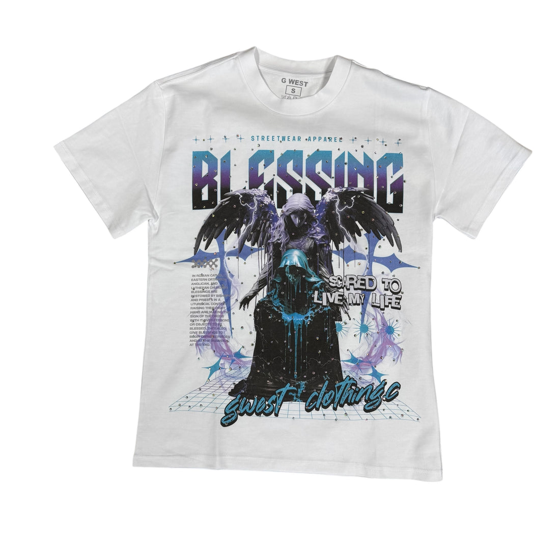 G WEST RHINESTONES BLESSING TEE (GWJMTFG9287