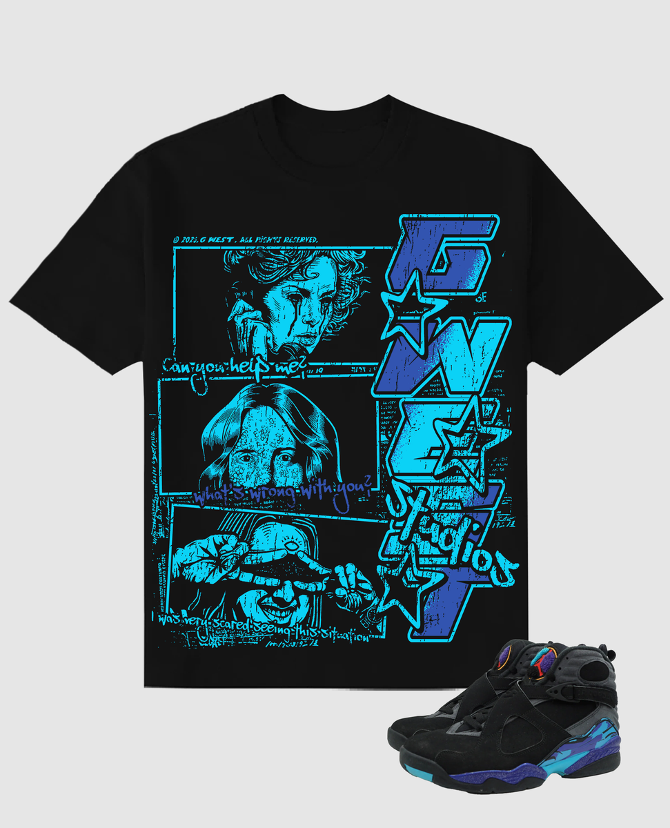 G WEST RHINESTONE CAN YOU HELP ME TEE