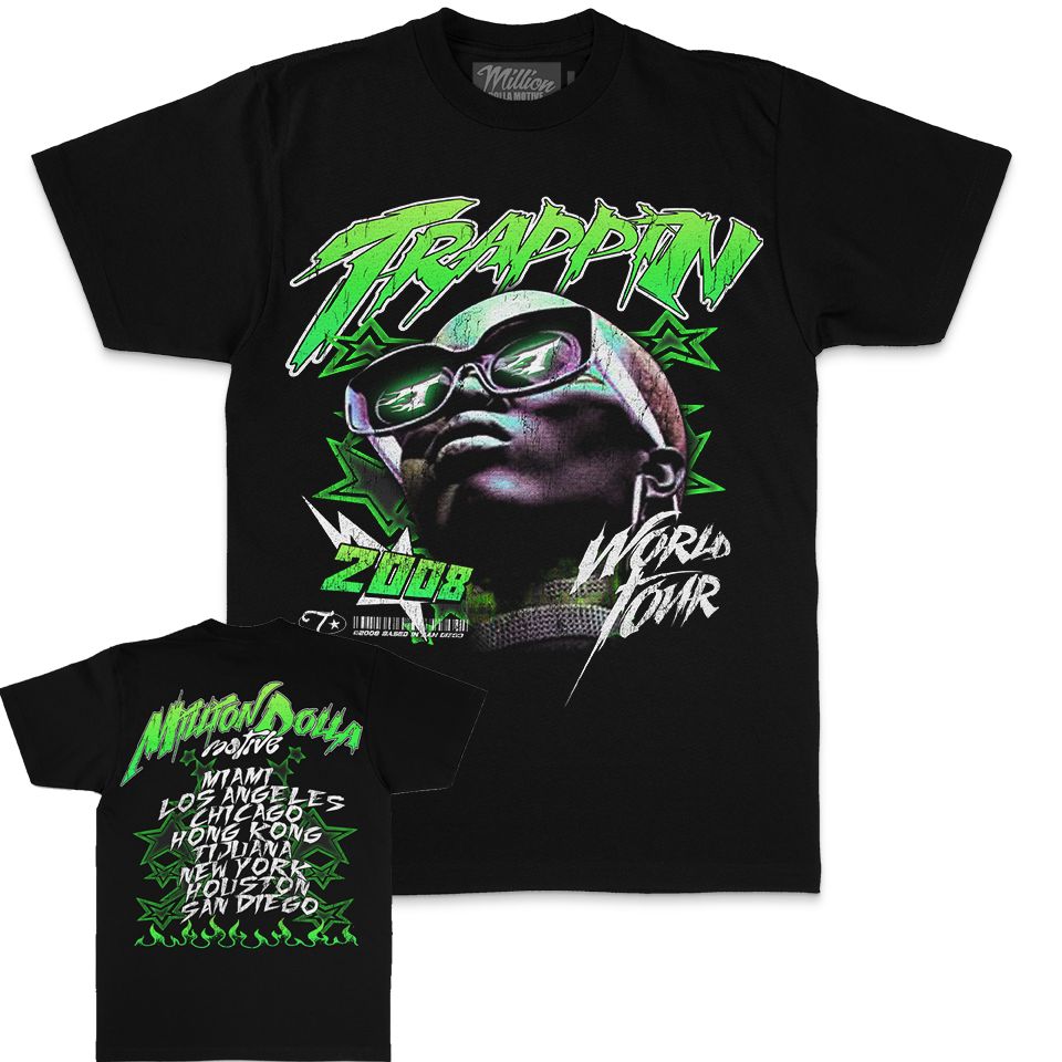 MILLION DOLLAR MOTIVE Trappin World Tour - Black T-Shirts (Trappin World Tour - Black T-Shirts)