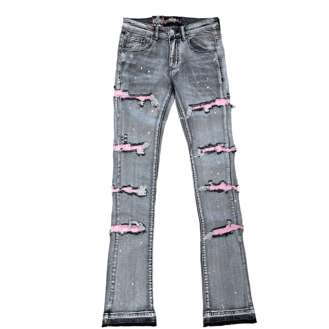 Denim City Stacked Flare LT Grey/Pink DNM-K119