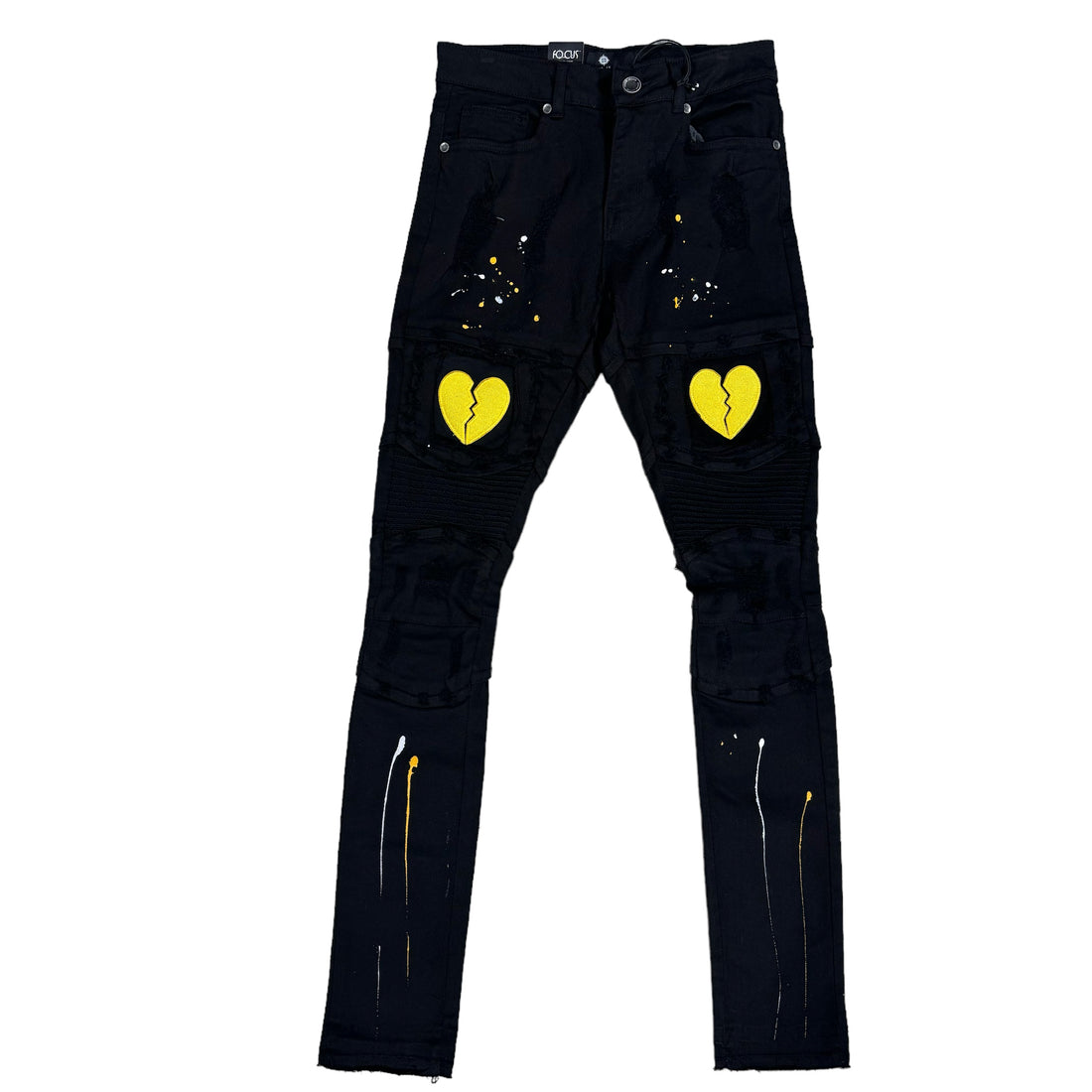 Focus Denim Heartless Jeans Black Yellow