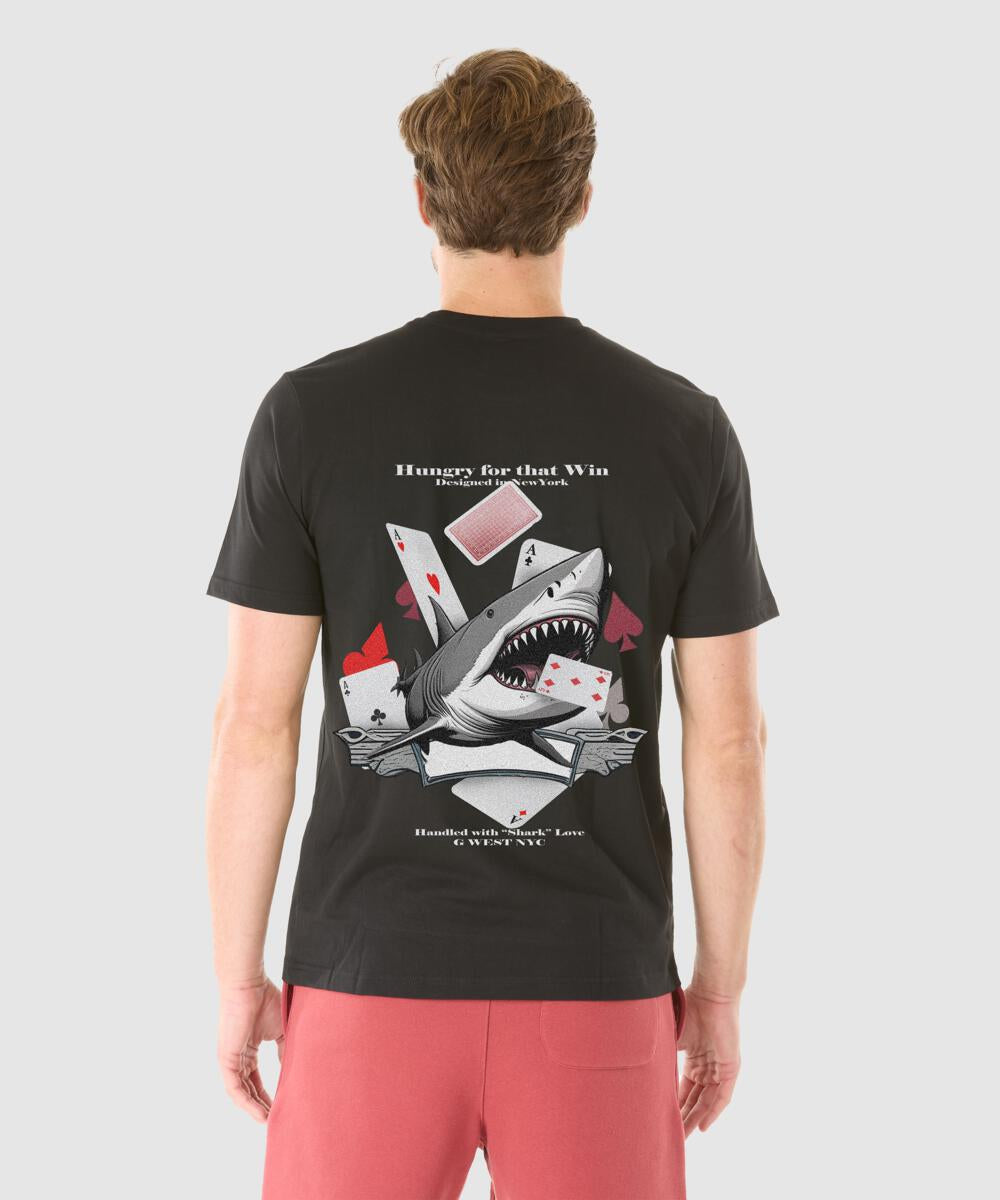 G WEST SPADE OF SHARKS BLACK T SHIRT (GWPBAST9024)
