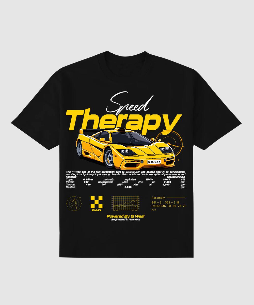 G WEST SPEED THERAPY FRONT GRAPHIC TAN T SHIRT