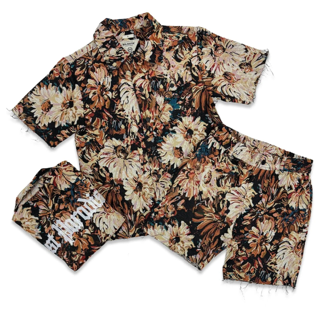 MAJESTIK DARK RED PARADISE LOST SHORT SET