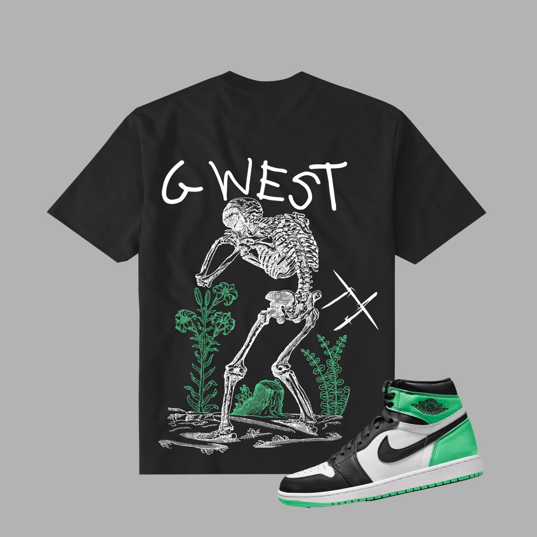 G WEST COLORS OF LIFE BLACK / GLOW GREEN LIFE STYLE T SHIRT