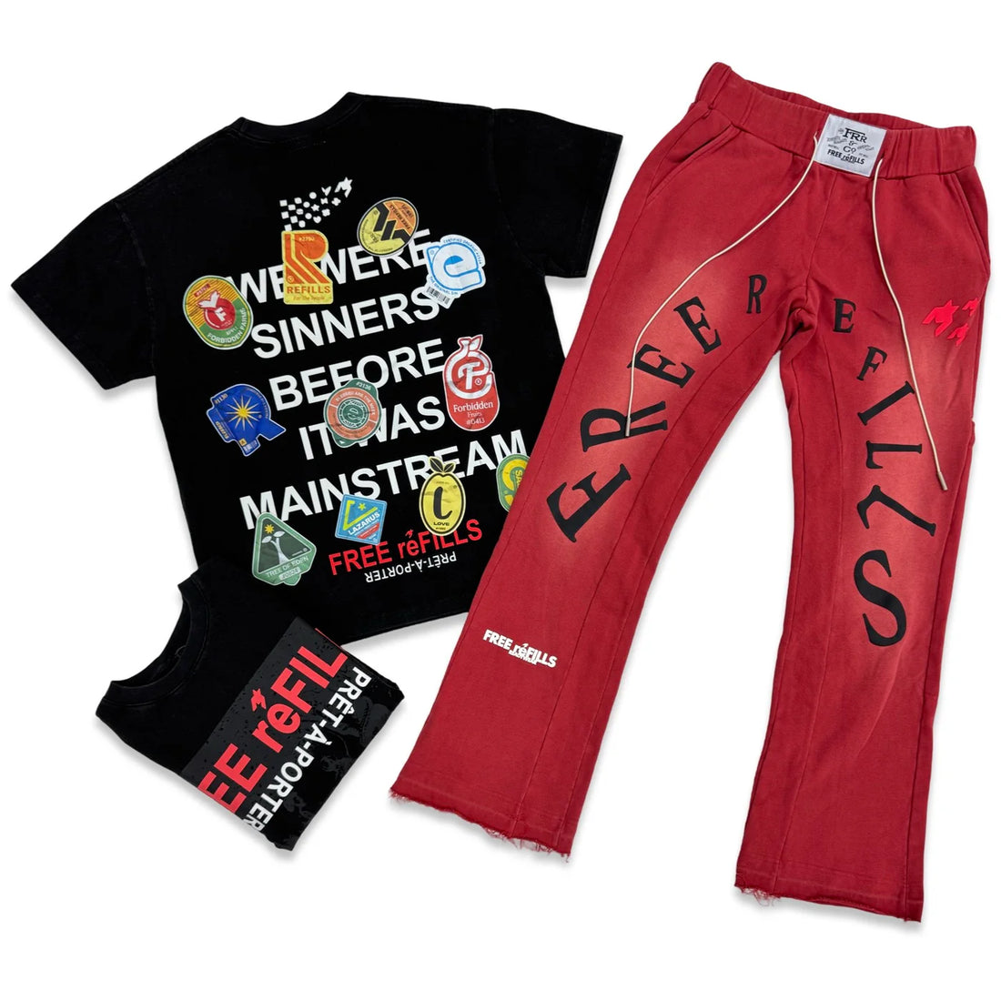 FREE REFILLS “FORBIDDEN ” TEE JOGGING SET