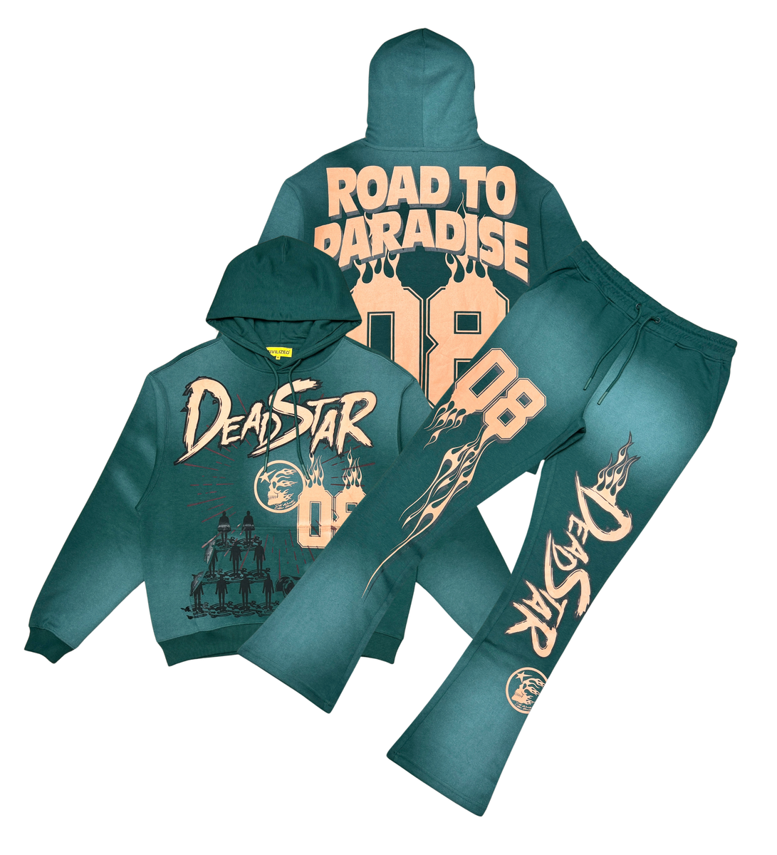 CIVILIZED ROAD TO PARADISE HOODIE SET (CV6113-6114 PINE)