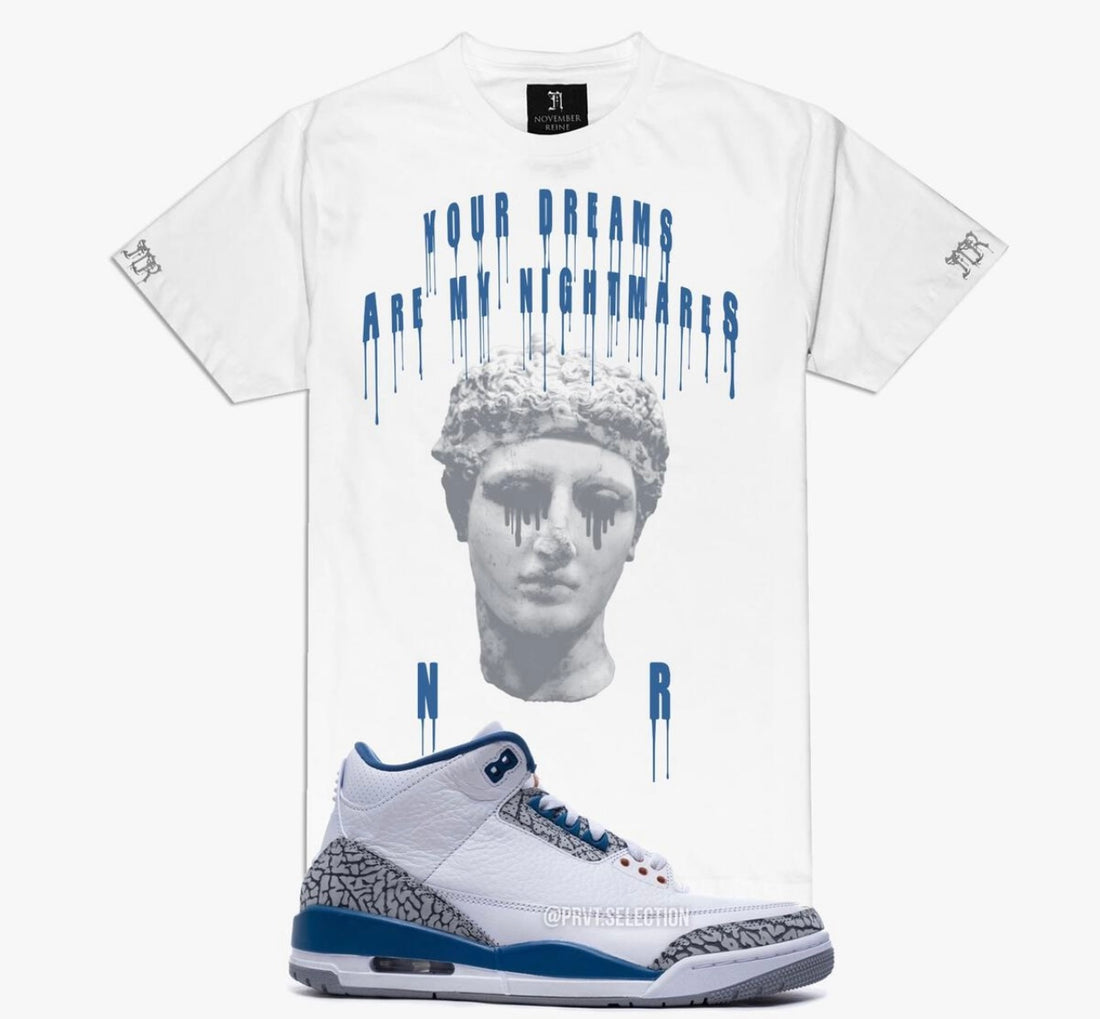 November Reine MY NIGHTMARES TEE WHITE GREY BLUE Tee