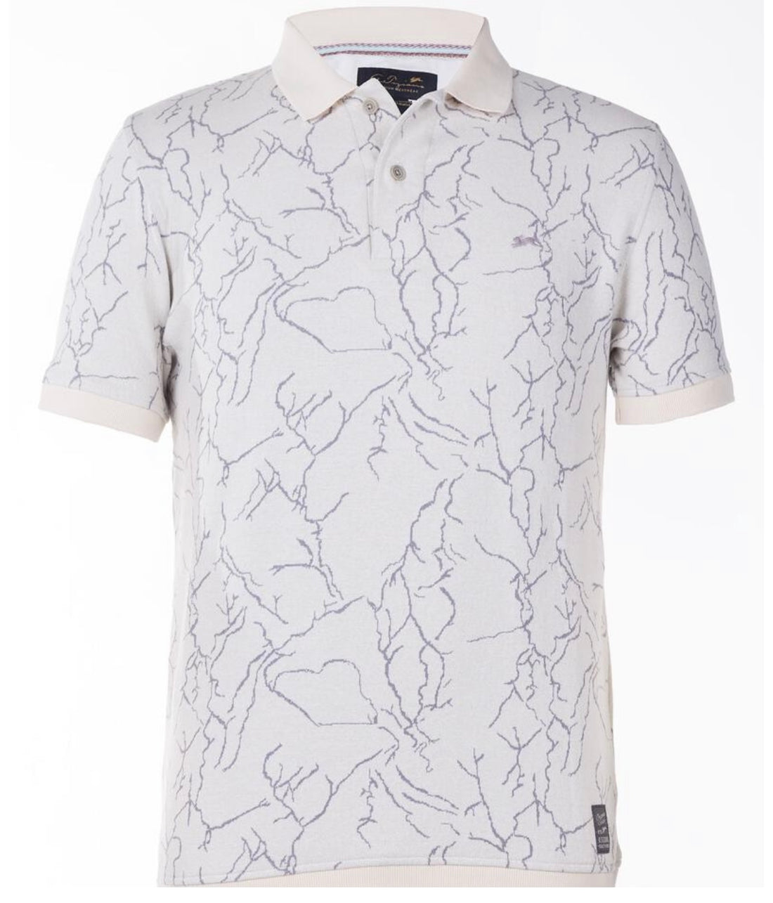 A. Tiziano Rufus Jacquard Knit Polo Shirt Ash