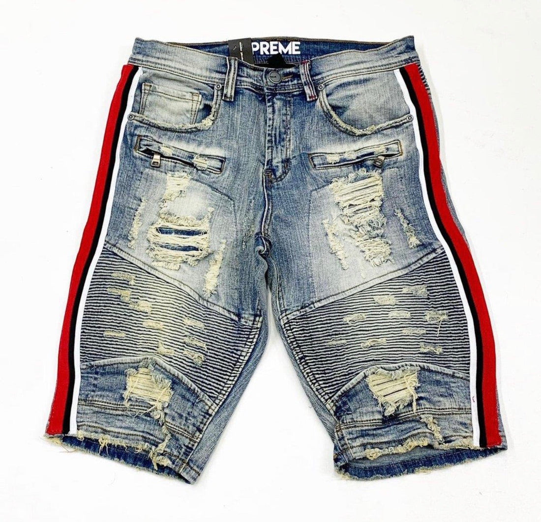 Preme Red/White Tape Shorts