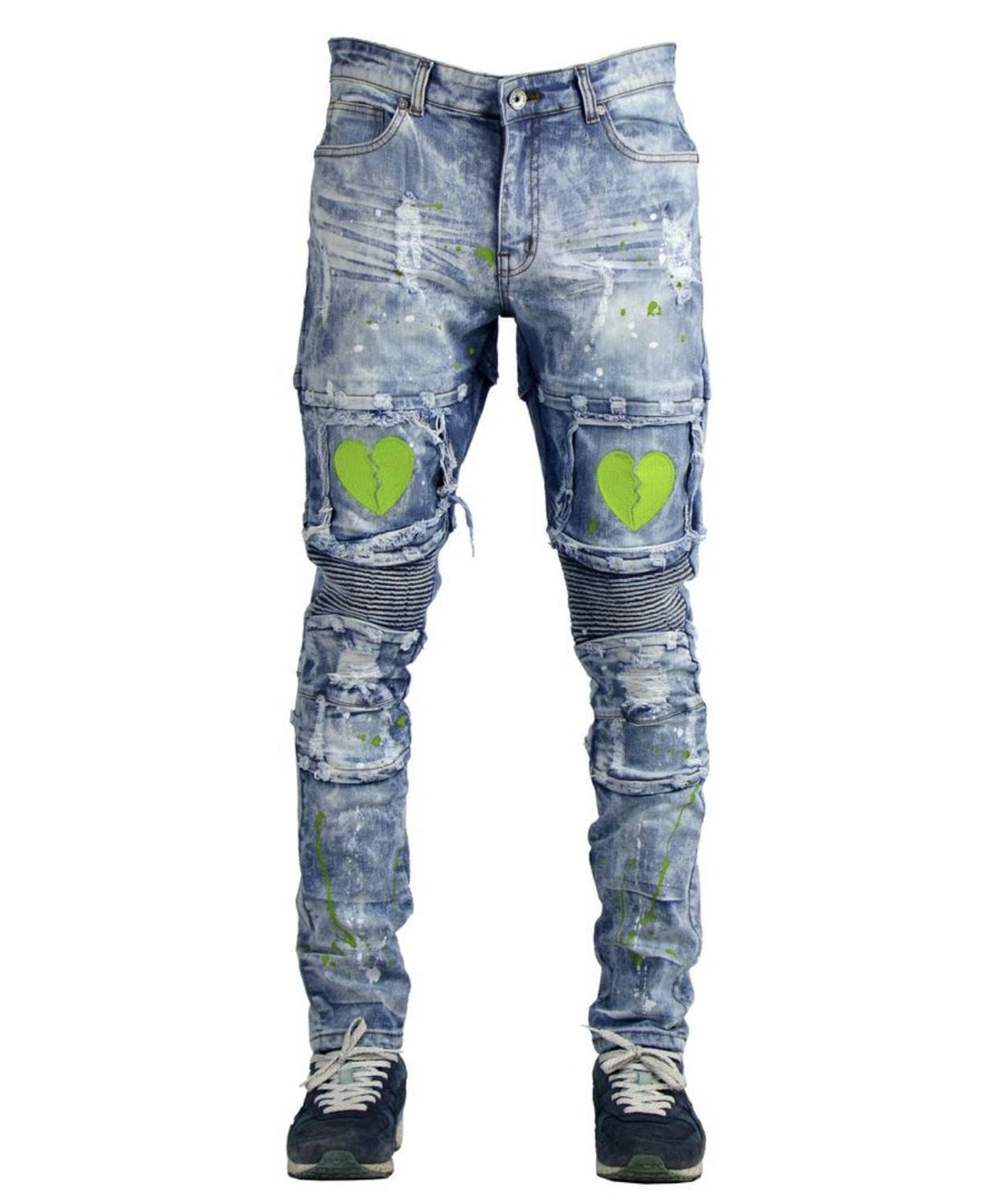 Focus Jeans Heart Jeans (Light Blue/Lime)