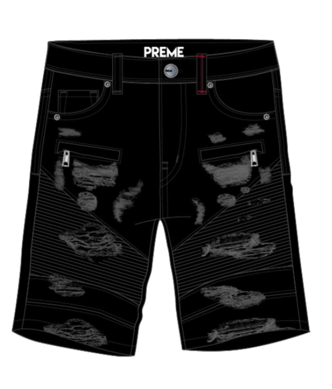 Preme Buffalo Black Denim Shorts (750)