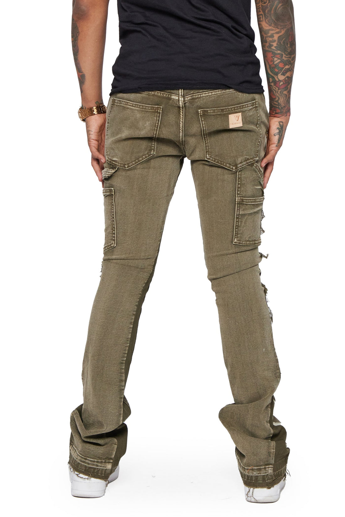 VALABASAS STACKED "ALPHA" OLIVE Jeans