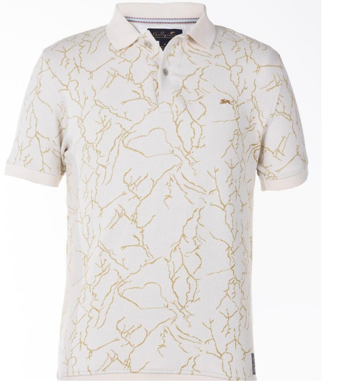 A. Tiziano Rufus Jacquard Knit Polo Shirt Khaki
