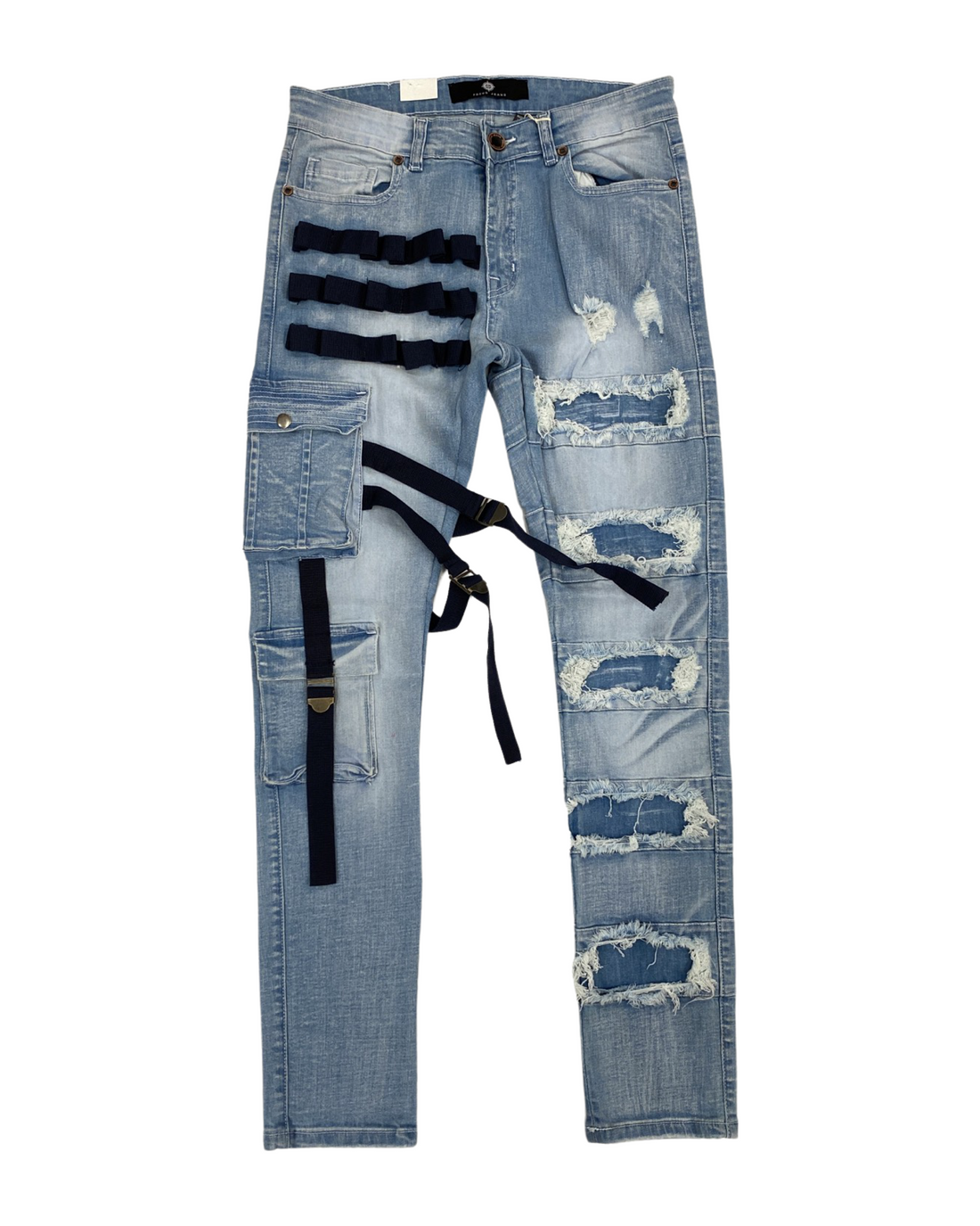 Focus Blue Strap Jeans (3325)