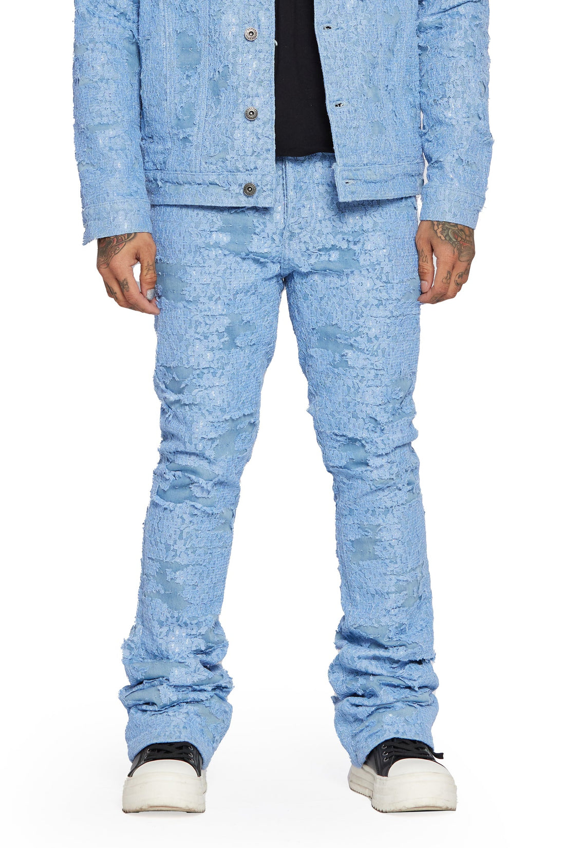 VALABASAS STACKED "BLUE MOON" LIGHT SKY Jeans