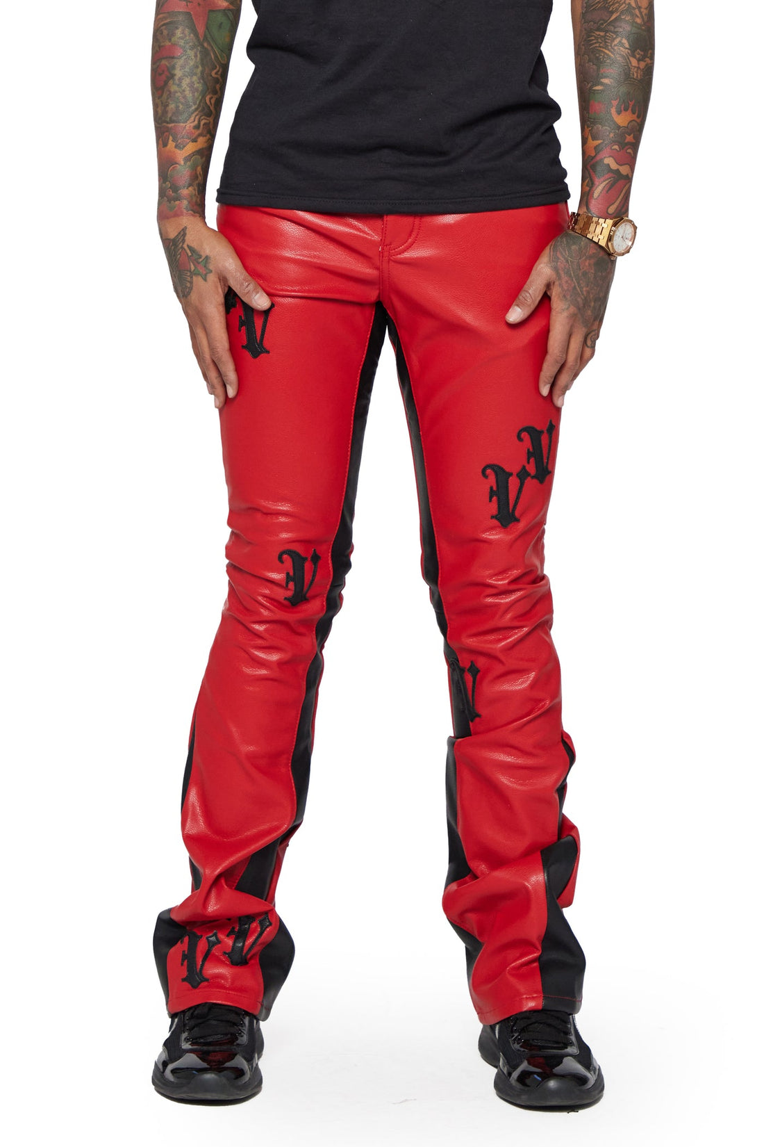 VALABASAS STACKED "ALI" RED BLACK Jeans