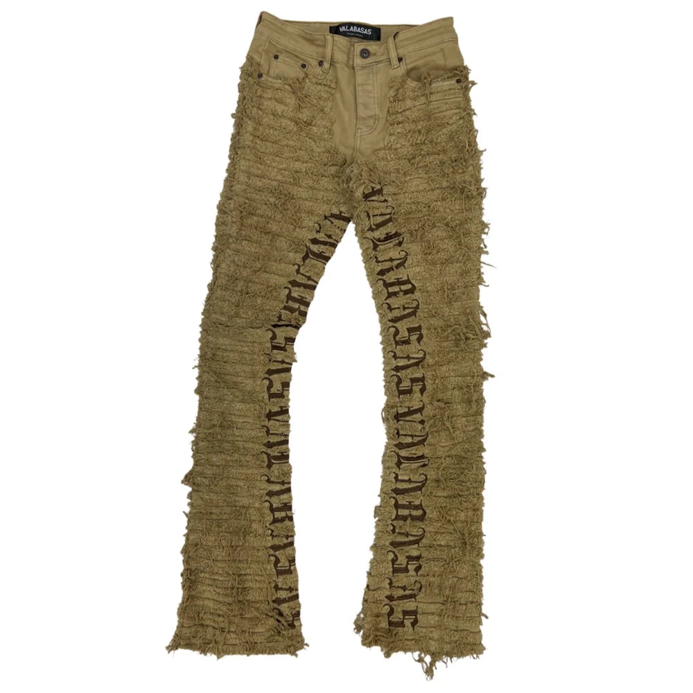 VALABASAS “IRONIC” KHAKI STACKED JEANS