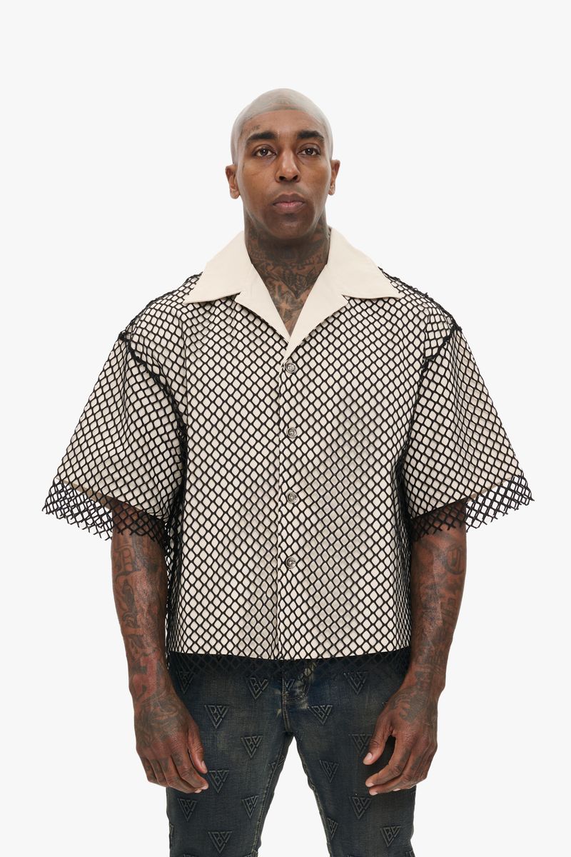 VALABASAS "VEGAPUNK" FISHNET BUTTON DOWN (VLBS-VBD1-1016)