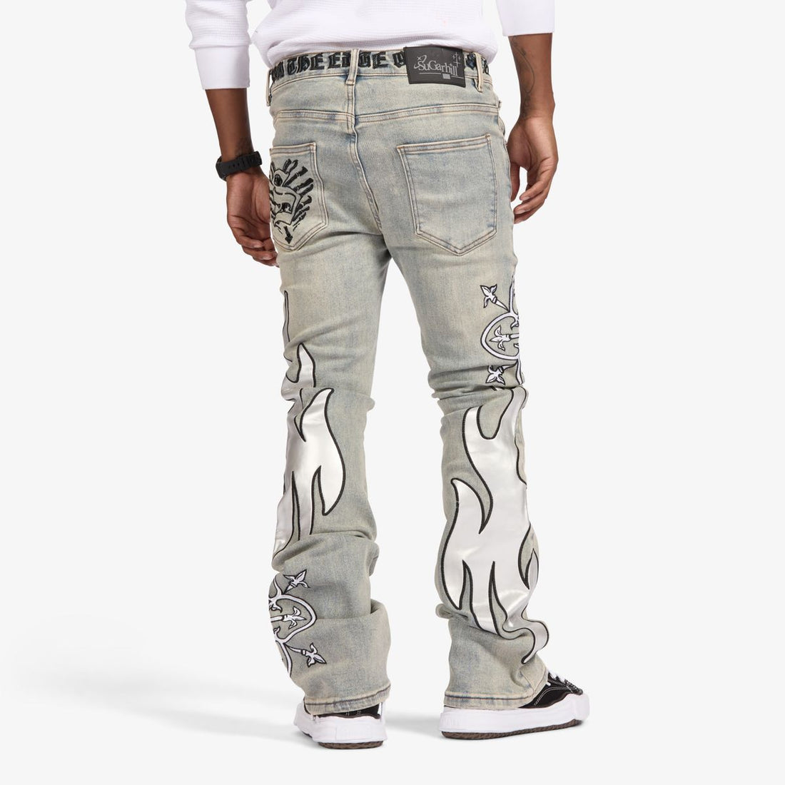 SugarHill "LIVER" STACKED JEANS (STONE/WHITE LEATHER) (SH25-HOL-054)
