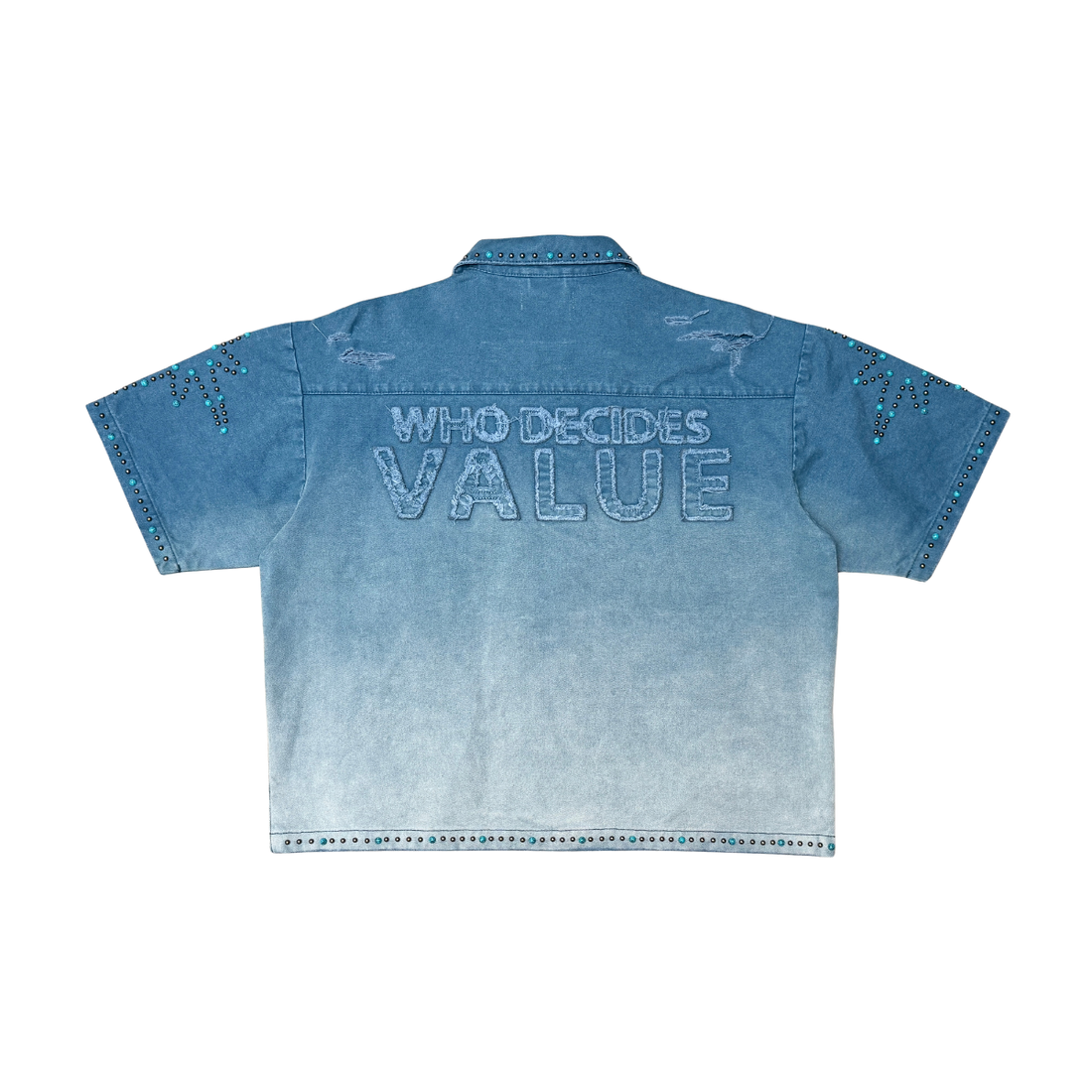 RARE PEACE WASHED TWILL ZIP DOWN SHIRTS W/ RHINESTONE DETAIL (RJ6064 MD TINT)