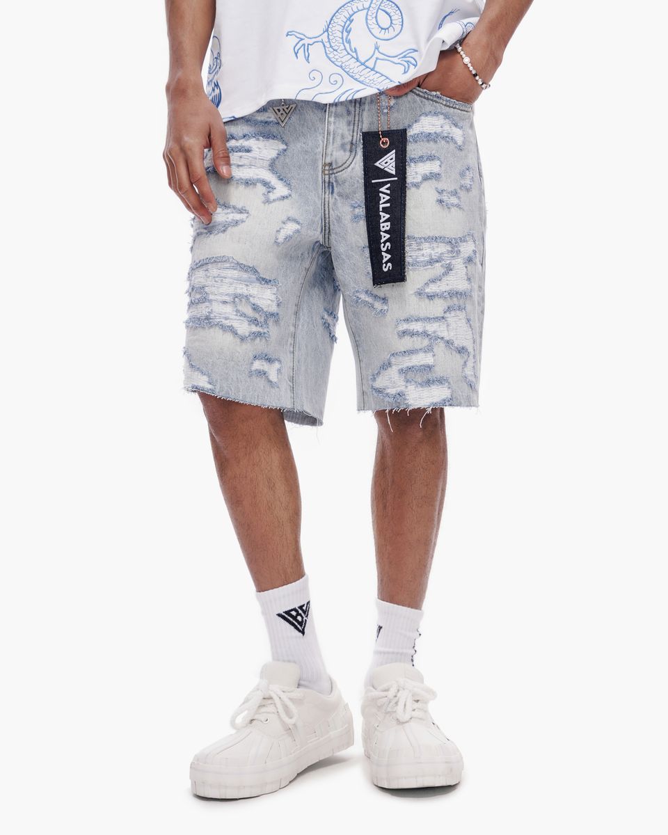 VALABASAS "INCISE" DENIM SHORTS (VLBS-VSH1-1009)