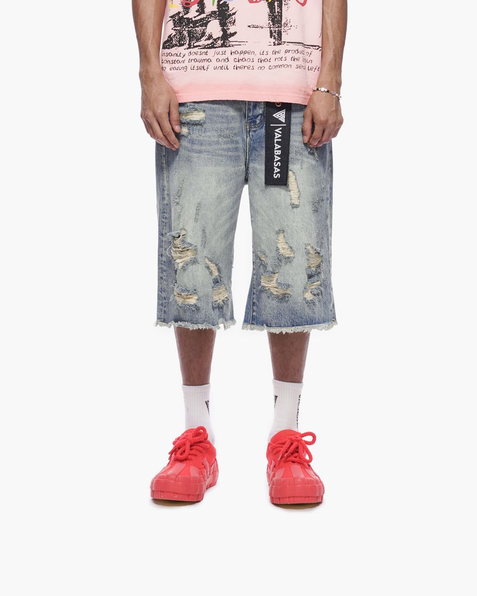 VALABASAS "SNAPPED" BAGGY DENIM SHORTS (VLBS-VSH1-1002)