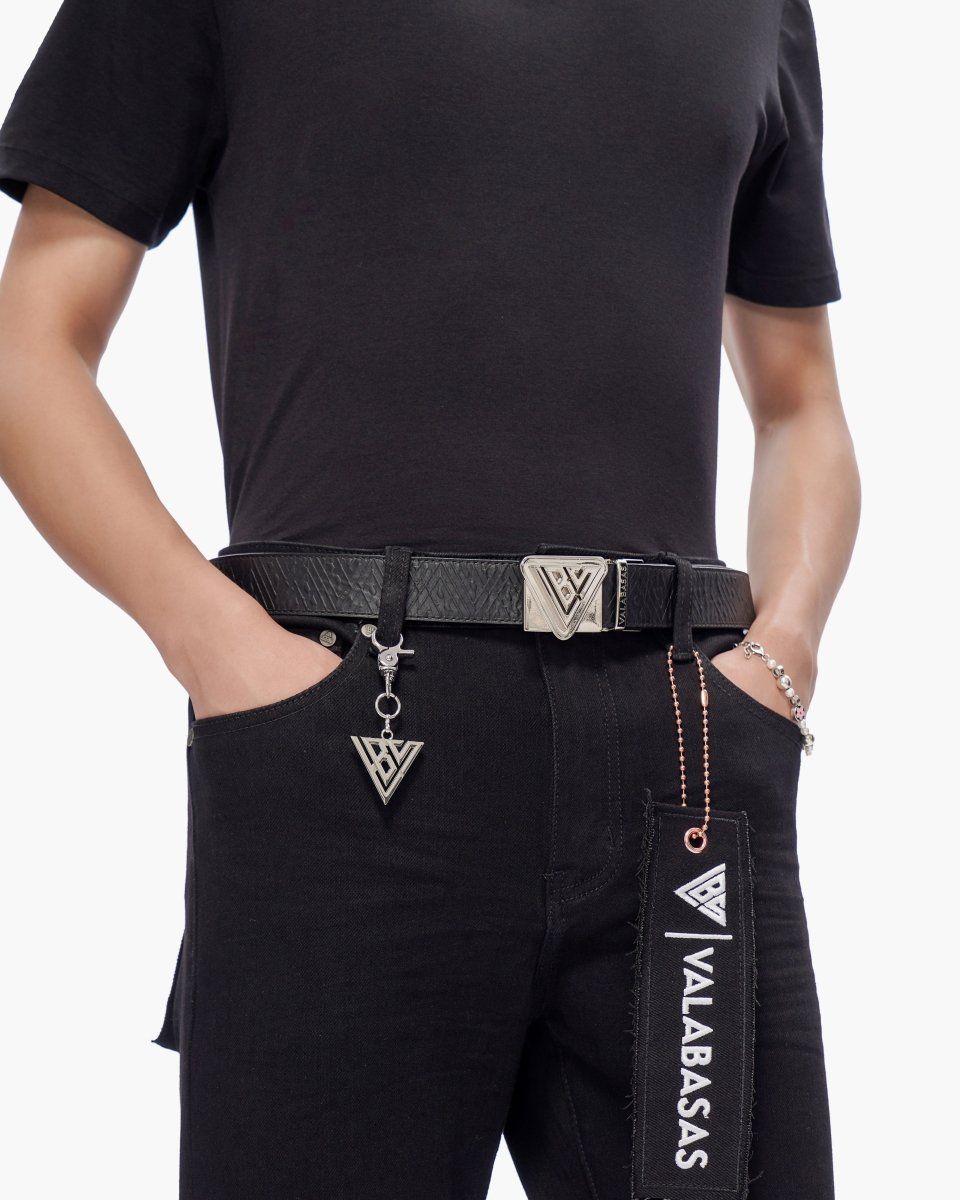 VALABASAS SAIR" Black Leather Belt (-Sair-Black-Leather-Belt)