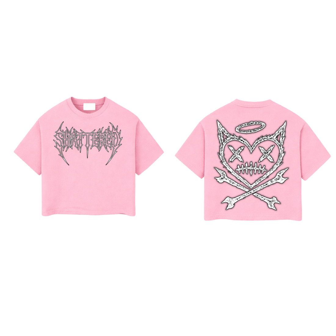 Shattered Hearts LOGO TEE | PINK