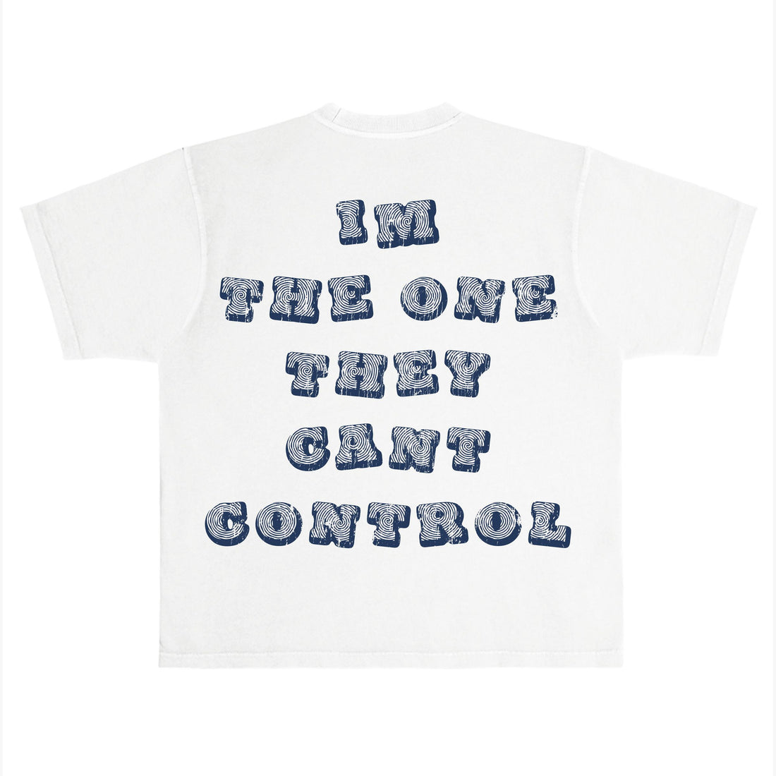 RICH DEAD IDOLS MONEY IS MIND CONTROL" T-SHIRT WHITE AND BLUE