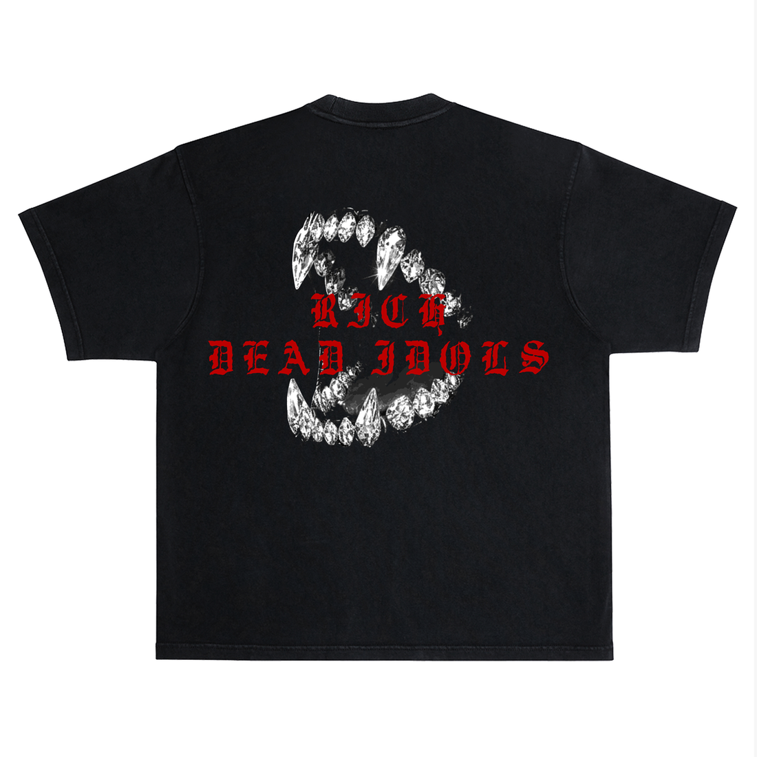 RICH DEAD IDOLS MONEY HUNGRY" T-SHIRT BLACK AND RED