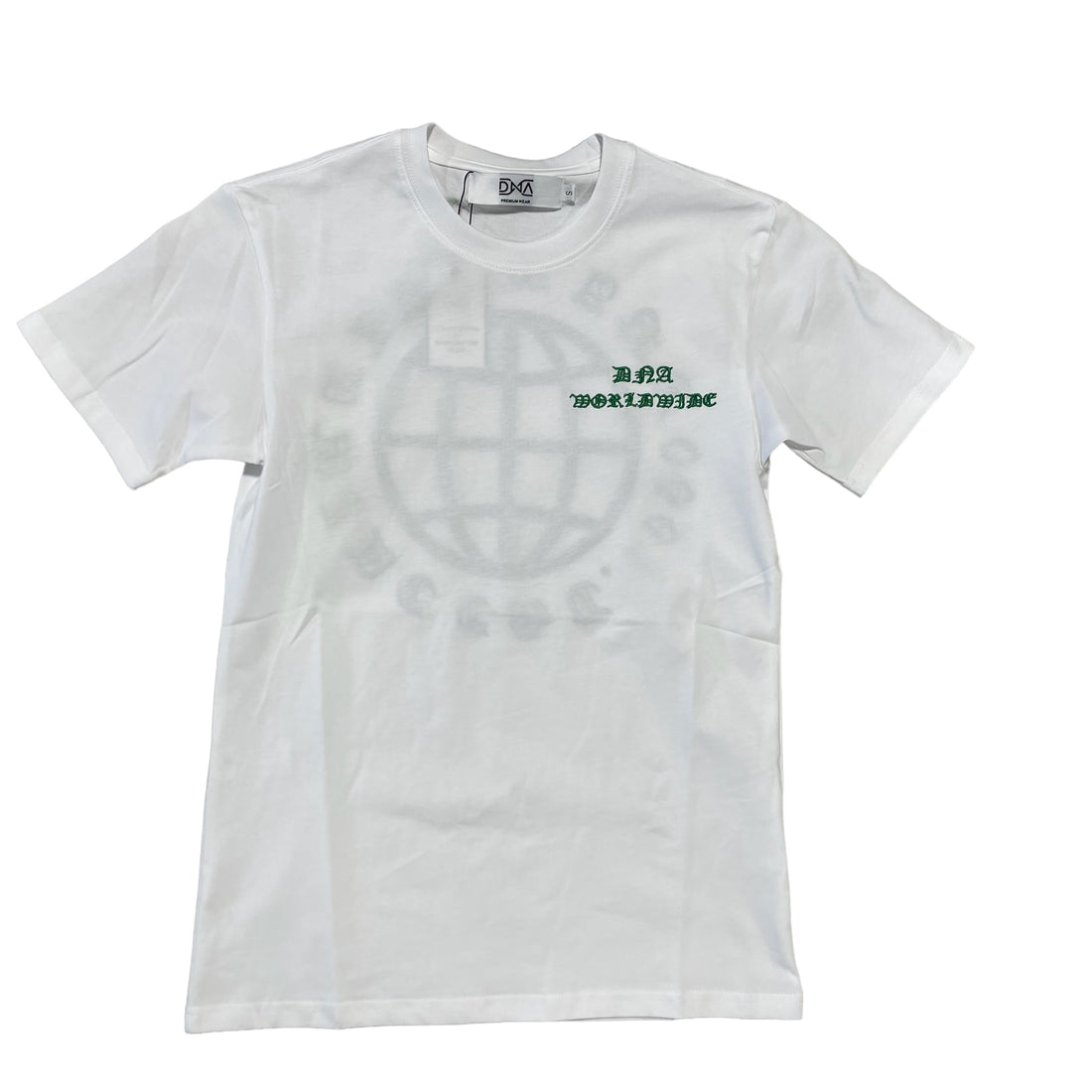 DNA Worldwide Embroidered White/Green Tee