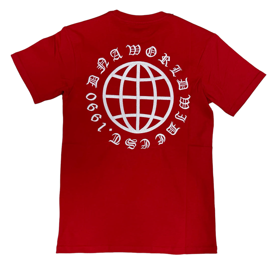 DNA Worldwide Embroidered Red/White Tee