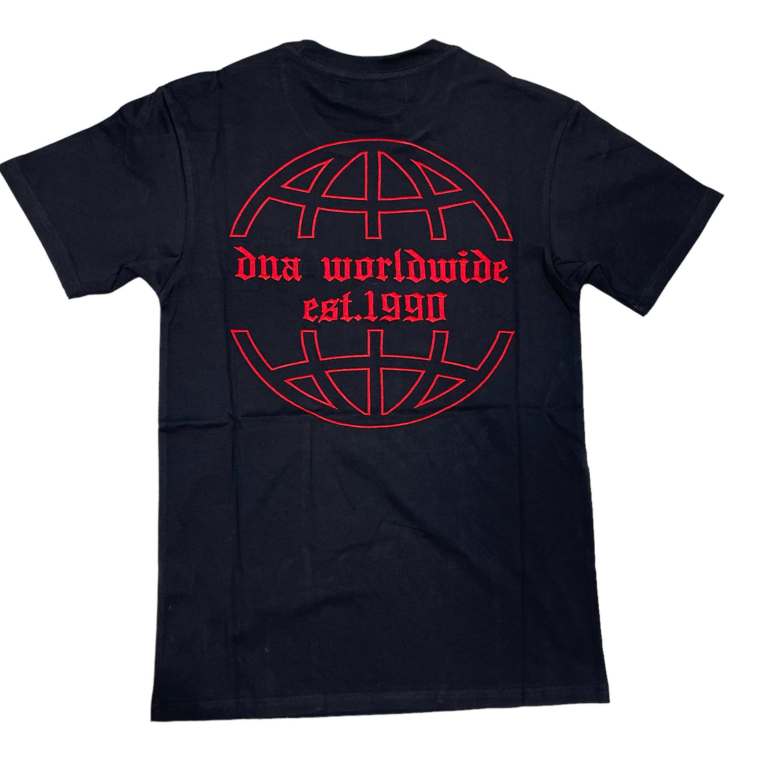 DNA Worldwide Embroidered Black/Red Tee