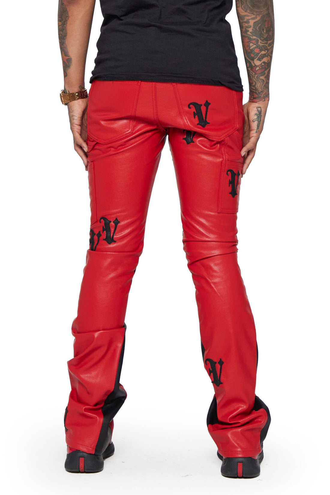 VALABASAS STACKED "ALI" RED BLACK Jeans