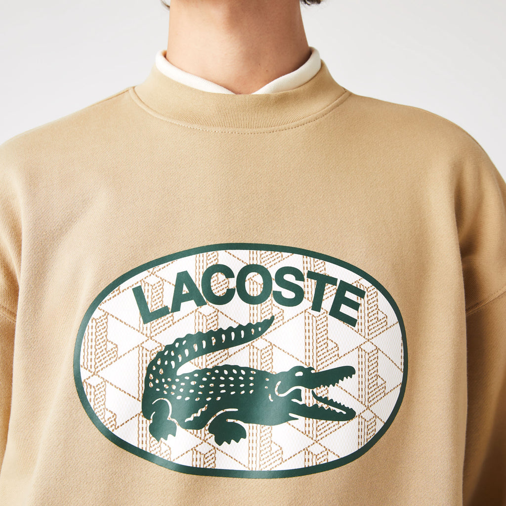 Lacoste - Branded Monogram Print Sweatshirt - Black – Todays Man Store